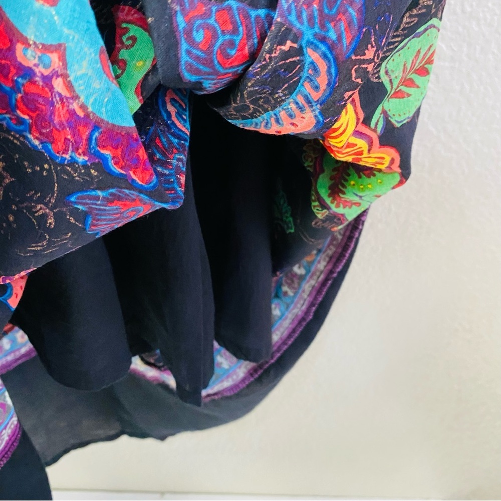 Ginger Mary Black Colorful Floral Sleeveless Fit & Flare Dress Size 38/M - Picture 4 of 9